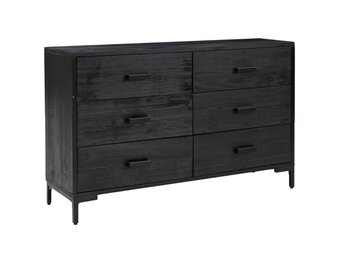 vidaXL Dressoir 110x35x70 cm massief grenenhout zwart