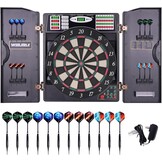 WIN.MAX Elektronisch dartbord, led-dartbord, elektrisch, digitaal dartbord voor volwassenen, met kast met 12 softpunt-dartbordset