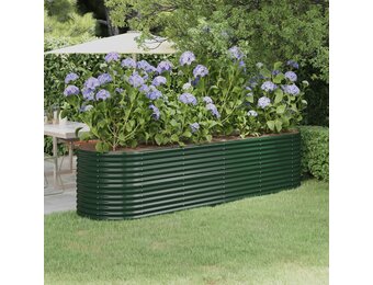 vidaXL Plantenbak 296x80x68 cm gepoedercoat staal groen
