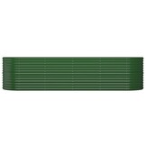 vidaXL Plantenbak 296x80x68 cm gepoedercoat staal groen
