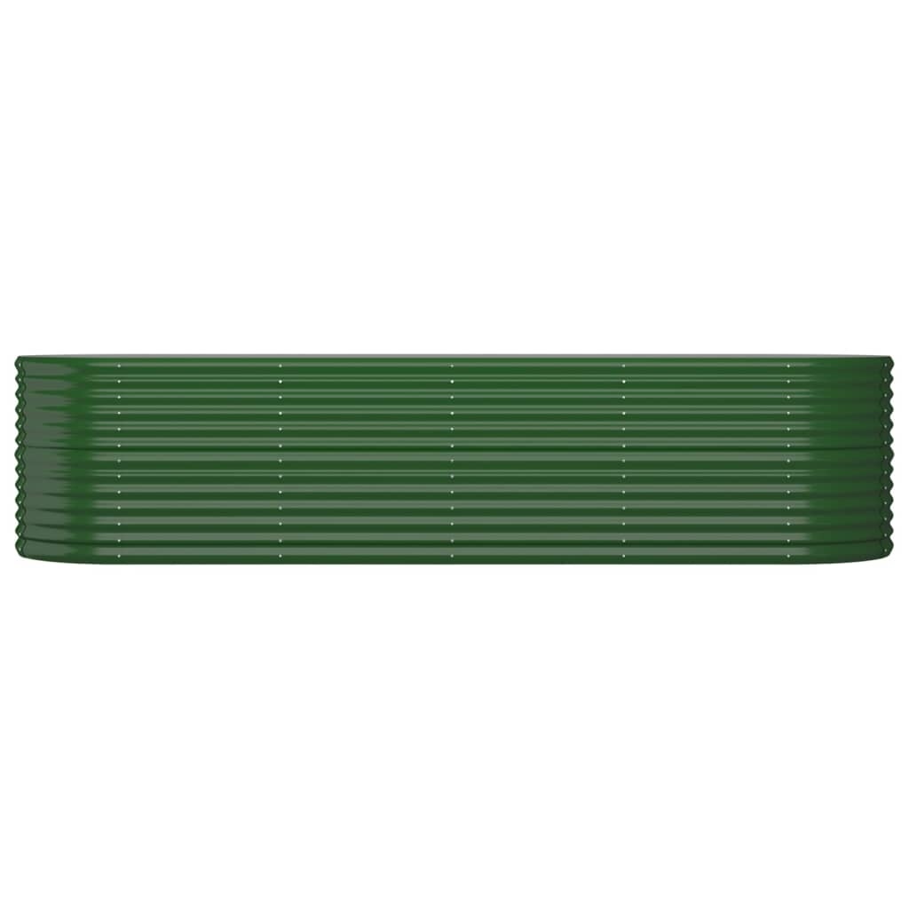 vidaXL Plantenbak 296x80x68 cm gepoedercoat staal groen
