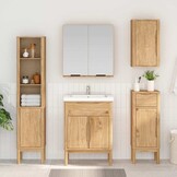 vidaXL Hoge badkamerkast Wasbruin 35 x 30 x 160 cm Massief Vurenhout