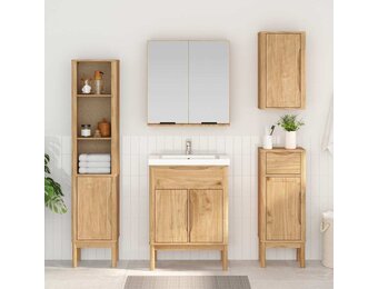 vidaXL Hoge badkamerkast Wasbruin 35 x 30 x 160 cm Massief Vurenhout