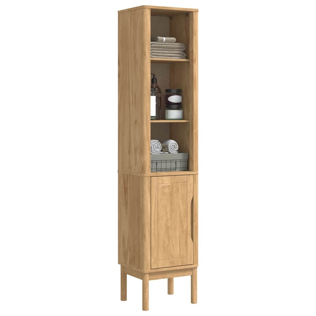 vidaXL Hoge badkamerkast Wasbruin 35 x 30 x 160 cm Massief Vurenhout