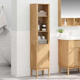 vidaXL Hoge badkamerkast Wasbruin 35 x 30 x 160 cm Massief Vurenhout
