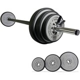 TrainHard 20 kg Dumbbell Set with Spring Locked Bars, Includes 6 Weight Plates, 140 cm Barbell Bars, Weight Lifting, Fitness Strength Training, Neck Protection, Non-Slip and Protective Base