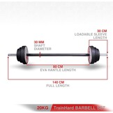 TrainHard 20 kg Dumbbell Set with Spring Locked Bars, Includes 6 Weight Plates, 140 cm Barbell Bars, Weight Lifting, Fitness Strength Training, Neck Protection, Non-Slip and Protective Base