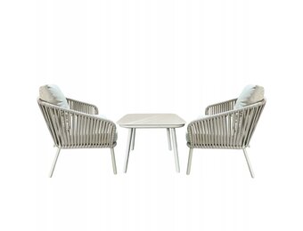 NUFORMA Tuinmeubelset Beige - Weerbestendig Aluminium en Technorattan
