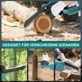 Mini-kettingzaag, compatibel met Makita 18 V accu (zonder accu), 6 inch borstelloze accu-takkenzaag, handkettingzaag met automatische olievoorziening en afneembare zijgreep voor tuinschaar