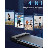 Walking Pad loopband voor thuis, kantoor loopband, onder bureau, looppad, stil, draagbaar, compact, mini-loopband, led-display, trapmolen, afstandsbediening