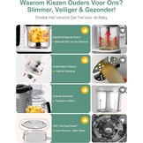 babyvoedingmaker, multifunctionele babykeukenmachine, zacht stomen, grote capaciteit voor baby, mixer en kooktoestel multifunctionele stoompan met slimme bediening, zwart