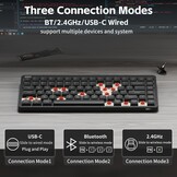 nuphy Node75 Wireless Mechanical Keyboard, 75% Hot-Swappable Custom Low Profile Keyboard, 84 Keys Computer Gaming Keyboards, Supports Touch Gestures, PBT Keycaps - Maat Blush Nano Switch