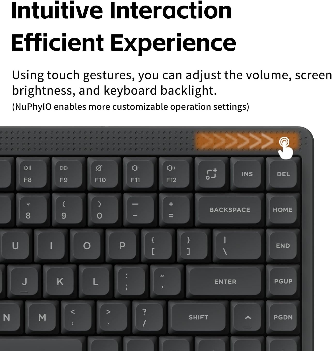 nuphy Node75 Wireless Mechanical Keyboard, 75% Hot-Swappable Custom Low Profile Keyboard, 84 Keys Computer Gaming Keyboards, Supports Touch Gestures, PBT Keycaps - Maat Blush Nano Switch