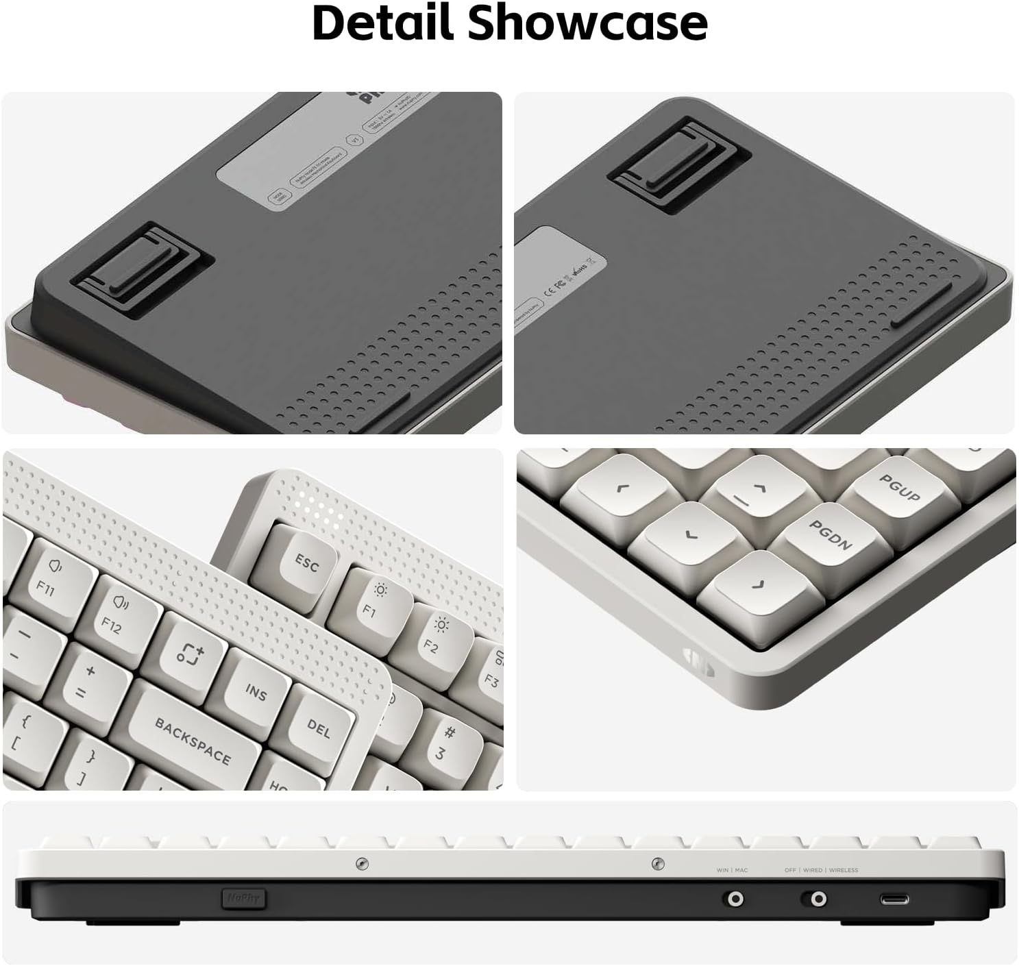 nuphy Node75 Wireless Mechanical Keyboard, 75% Hot-Swappable Custom Low Profile Keyboard, 84 Keys Computer Gaming Keyboards, Supports Touch Gestures, PBT Keycaps - Maat Blush Nano Switch