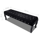 Elegant Bankje met Kristallen Knoppen - Zwart (35% Korting)