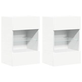 TV-Wandmeubel Wit met LED-verlichting (2 stuks) - 75% Korting!