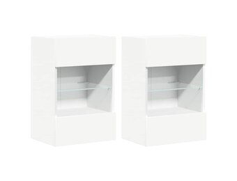 vidaXL Tv-wandmeubels met LED-verlichting 2 st 40x30x60,5 cm wit