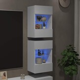TV-Wandmeubel Wit met LED-verlichting (2 stuks) - 75% Korting!