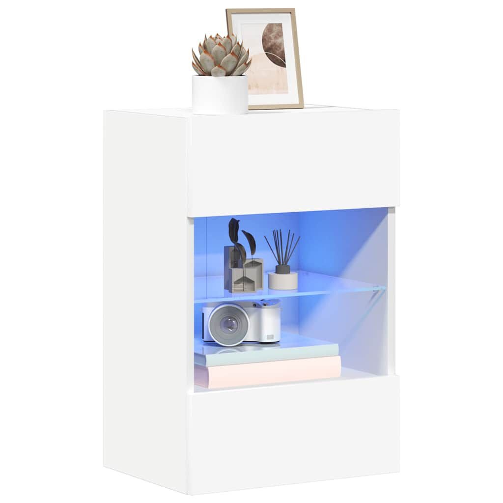 TV-Wandmeubel Wit met LED-verlichting (2 stuks) - 75% Korting!
