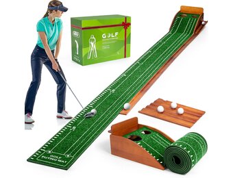 Putting Mat, Golf Putting Mat, Putting Mat Indoor Golf, Putting Green, Golf Mat, Putting Practice, Putting Practice, Putting (Lichtgroen 2 gaten)
