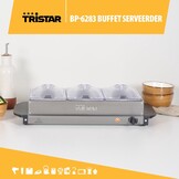 Tristar BP-6283 - Buffetwarmer 200W - Chafing dish - 3 x 1,4 Liter - Incl deksel - RVS