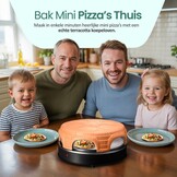 Emerio Pizzarette Origineel - 6 Persoons Pizza Oven - Handgemaakte Terracotta Koepel - 6 Geïsoleerde Bakspatels - RVS Bakplaat - Gourmetstel - PO-115848.1 1500W