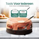 Emerio Pizzarette Origineel - 6 Persoons Pizza Oven - Handgemaakte Terracotta Koepel - 6 Geïsoleerde Bakspatels - RVS Bakplaat - Gourmetstel - PO-115848.1 1500W