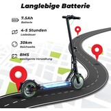 E Scooter mit Straßenzulassung, 350W Motor E Roller mit App, 30KM Reichweite, Elektroroller 120kg Tragkraft, Faltbarer Elektroscooter Erwachsene für den Pendlerverkehr, Mit Electric Scooter-Tasche