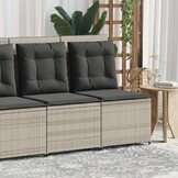 Verstelbare Lichtgrijze Tuinbank van Poly Rattan met Kussens - 58% Korting!