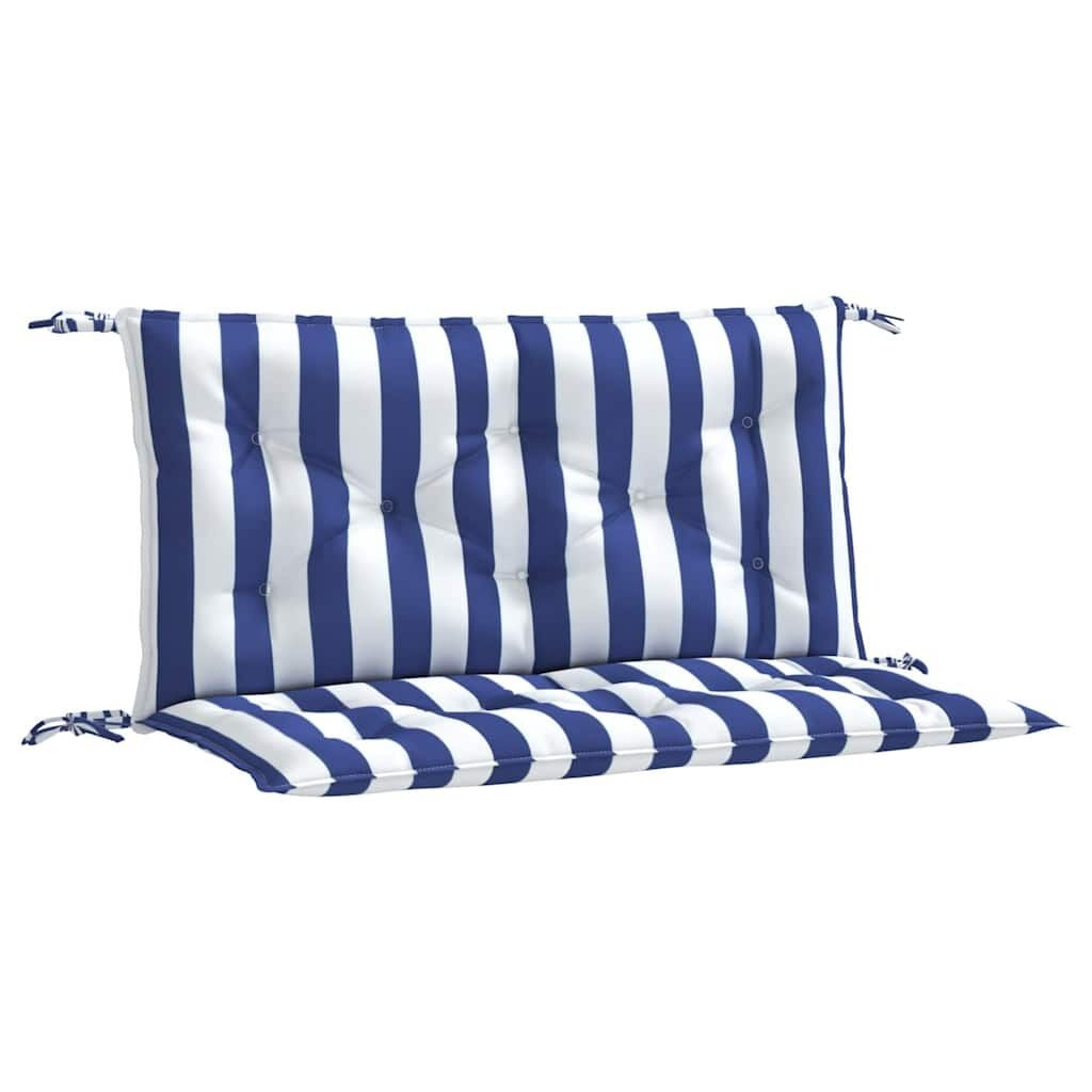 vidaXL Tuinbankkussens 2 st - Wit/Blauw Gestreept - 59% Korting