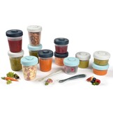 BÉABA Bewaarbakjes Set 12-delig met 2 Siliconen Lepels - Storm - 90ml, 150ml en 250ml