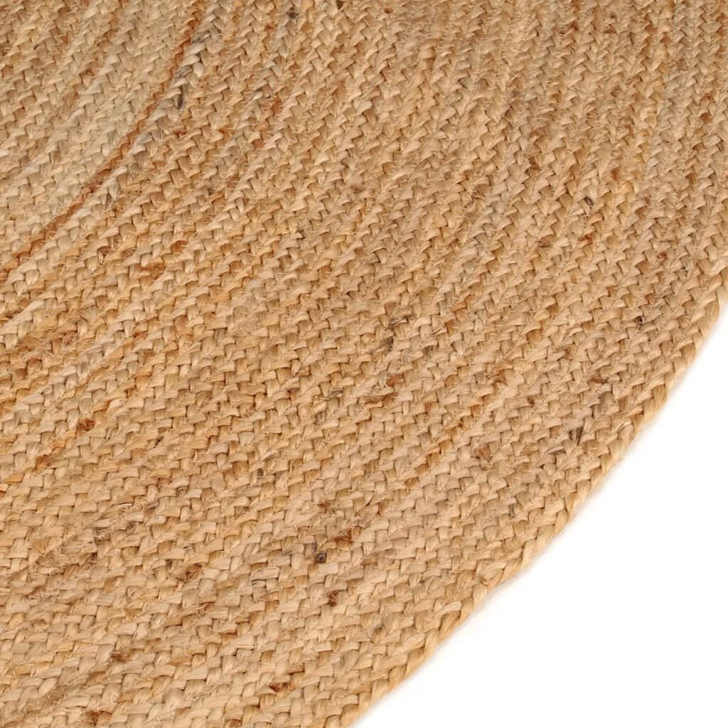 vidaXL Tapijt rond 180 cm gevlochten jute