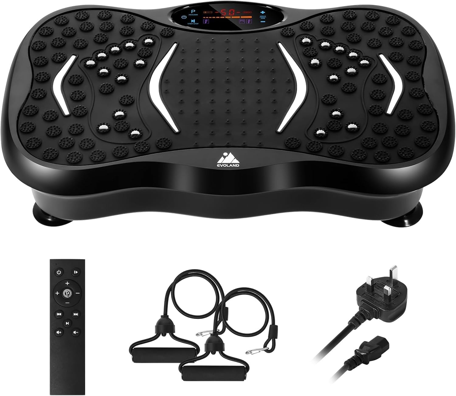 AGM Power Plate Gym Fitness Machine with Bluetooth Speaker Unisex Vibration Trainer for Weight Loss & Body Toning 21LB, [Black/3 Modes]