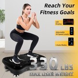 AGM Power Plate Gym Fitness Machine with Bluetooth Speaker Unisex Vibration Trainer for Weight Loss & Body Toning 21LB, [Black/3 Modes]