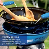 Campingaz Party grill, kleine grill voor camping, festivals of picknick, campinggrill met flexibele kookmogelijkheden, gasfornuis met antiaanbaklaag en pannenhouder