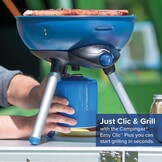 Campingaz Party grill, kleine grill voor camping, festivals of picknick, campinggrill met flexibele kookmogelijkheden, gasfornuis met antiaanbaklaag en pannenhouder