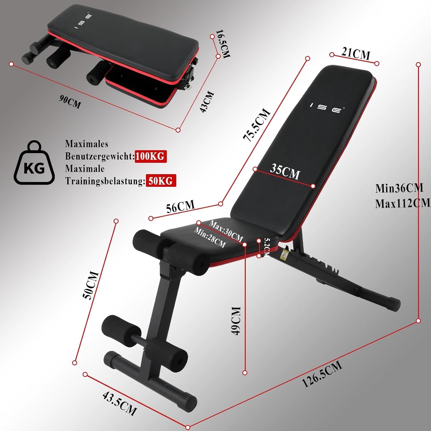Opvouwbare Fitnessbank met 7 standen - Max. 150kg | 43% Korting