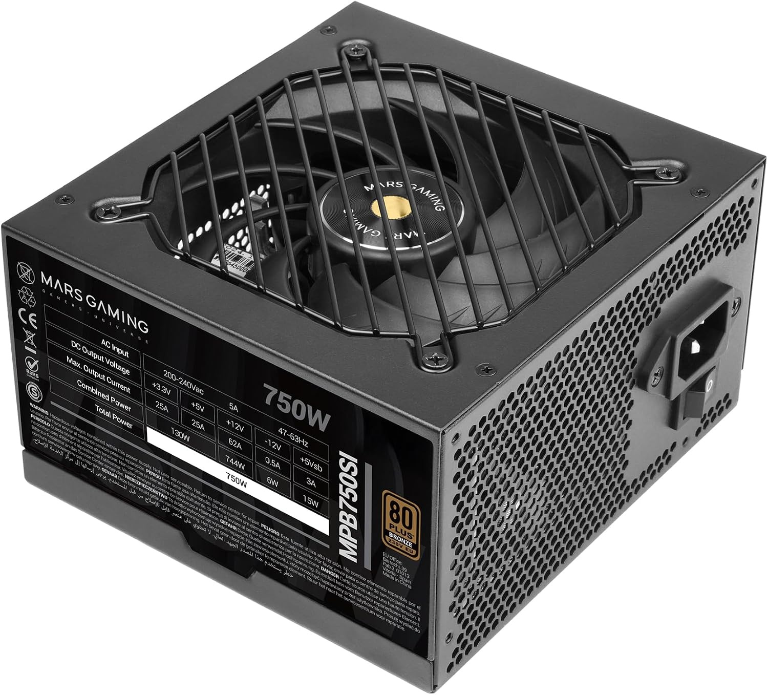 Krachtige 750W PC Voeding: 80 Plus Bronze, Stil & 7 Jaar Garantie