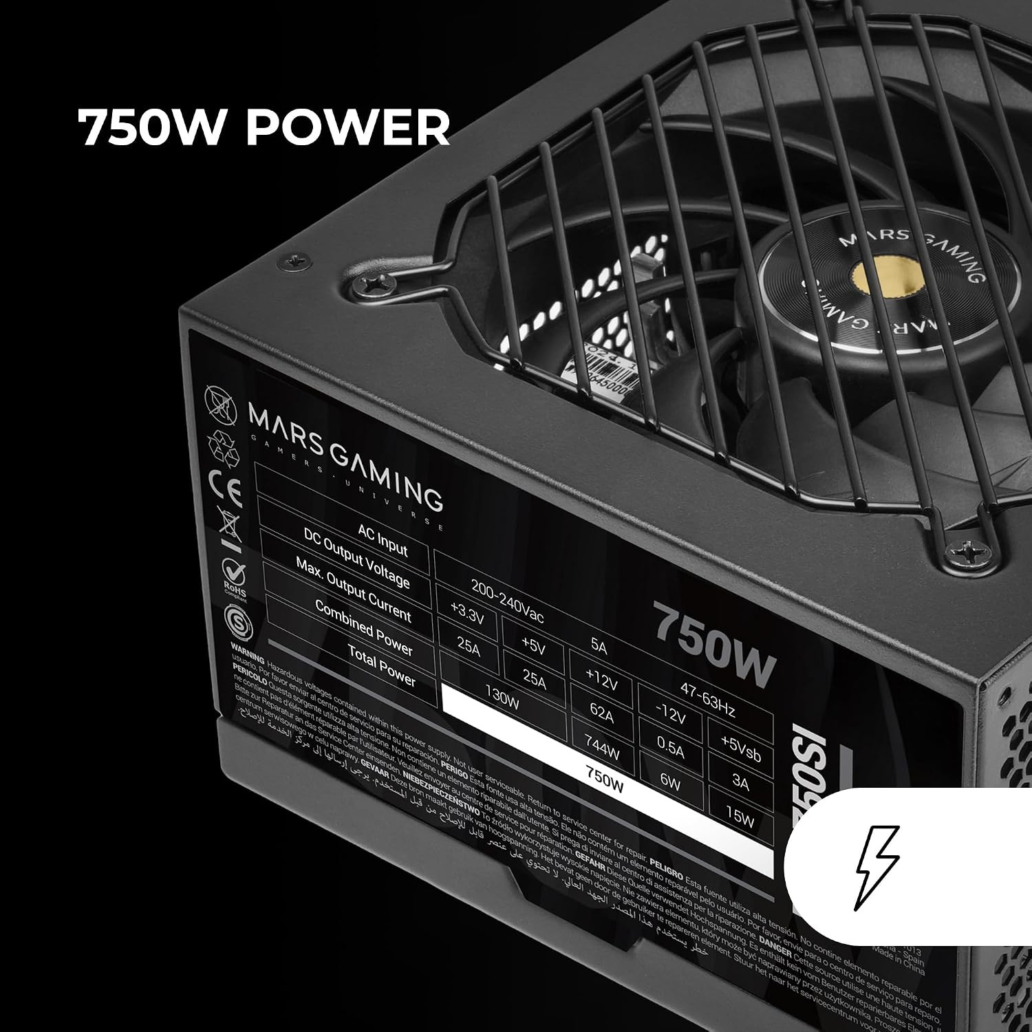 Krachtige 750W PC Voeding: 80 Plus Bronze, Stil & 7 Jaar Garantie