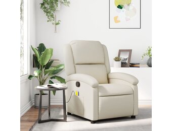 Verstelbare Massagestoel Kunstleer Crème - 35% Korting