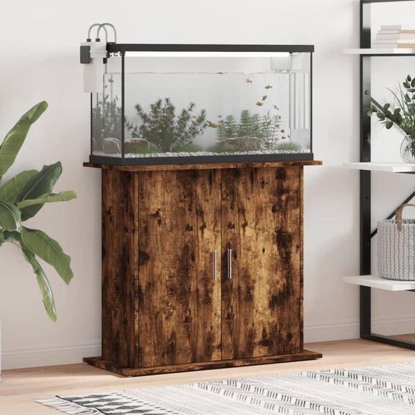 VidaXL Aquariumstandaard 81x36x73cm - Bewerkt Hout Gerookt Eiken (34% Korting)