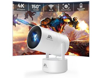 Mini Beamer 4K met 150" Display & Ingebouwde Accu - 35% Korting!