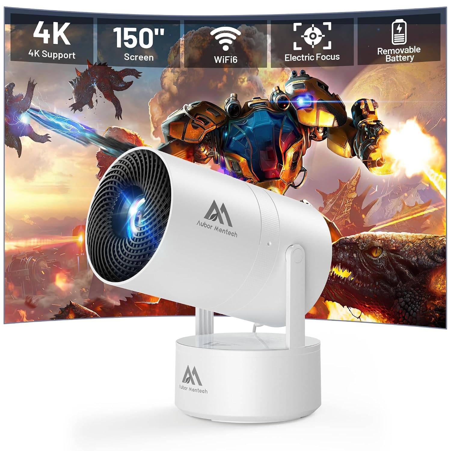 Mini Beamer 4K met 150" Display & Ingebouwde Accu - 35% Korting!