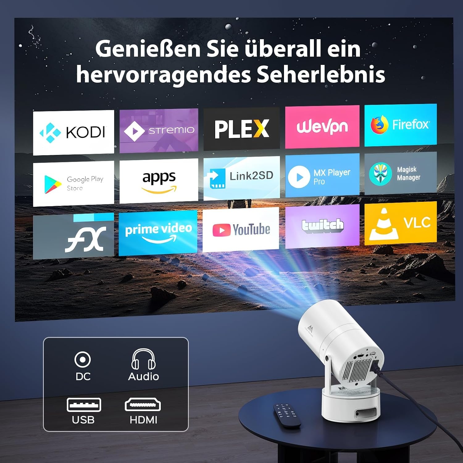 Mini Beamer 4K met 150" Display & Ingebouwde Accu - 35% Korting!