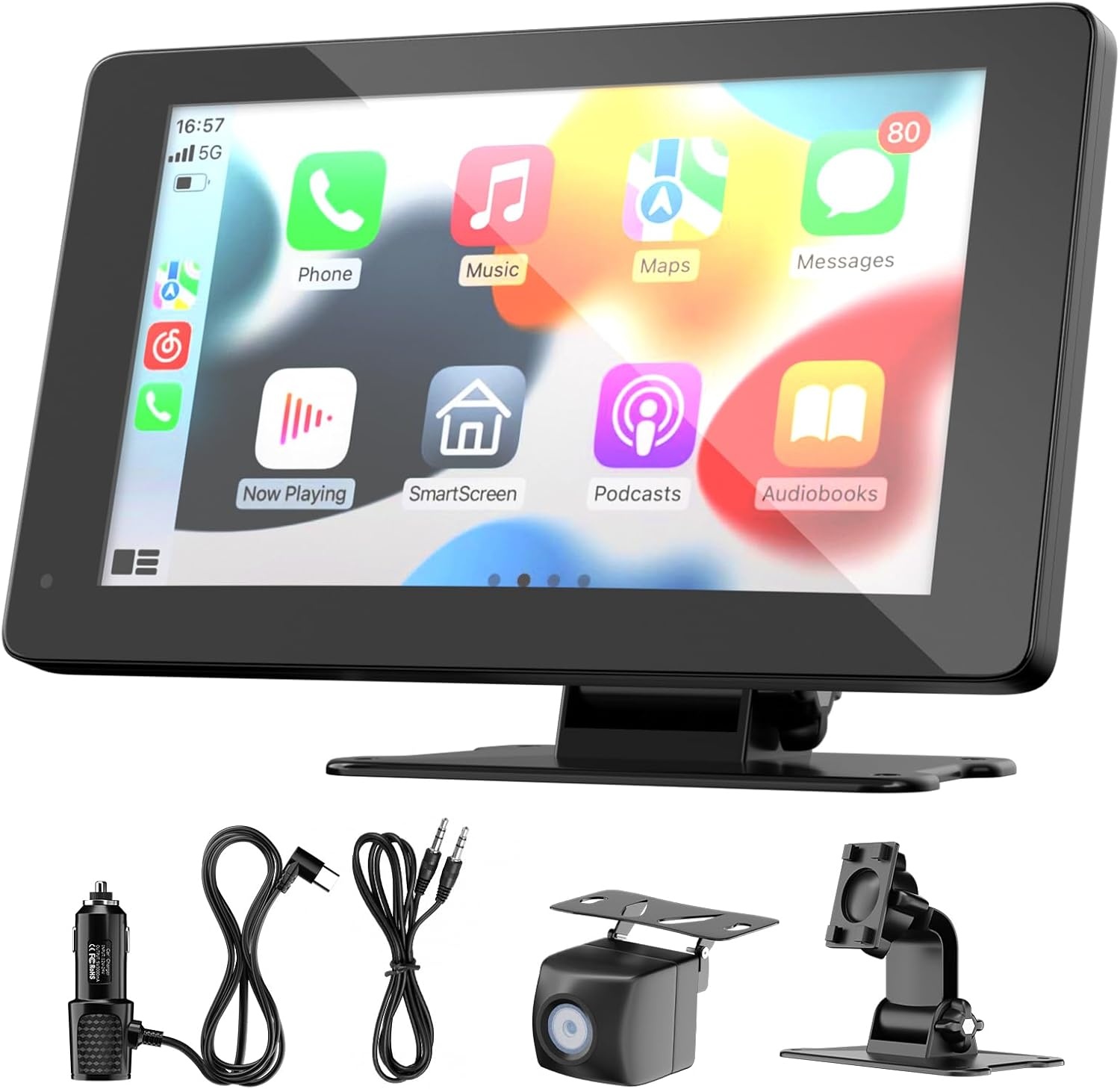 7" Draadloos CarPlay/Android Auto Display met Achteruitrijcamera & GPS