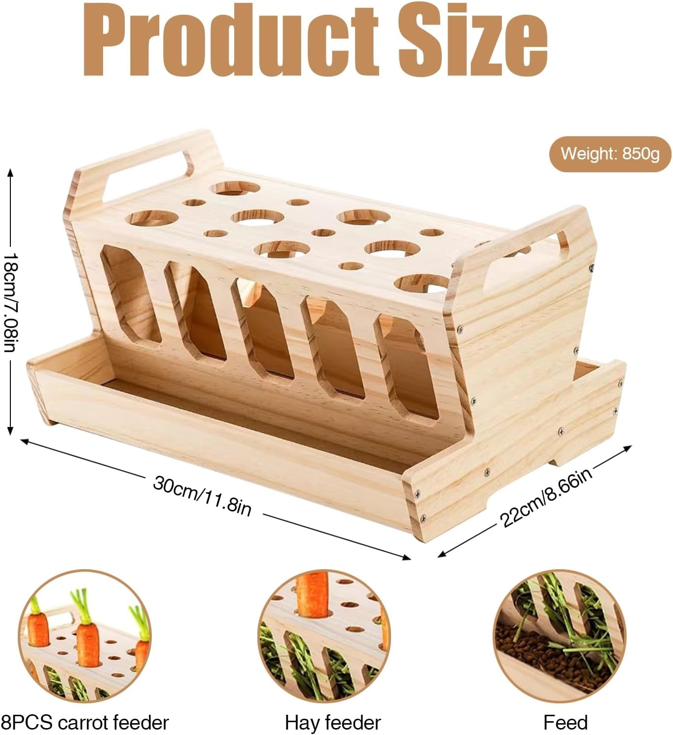 Grote Houten Hooiruif met Wortelhouder | 56% Korting