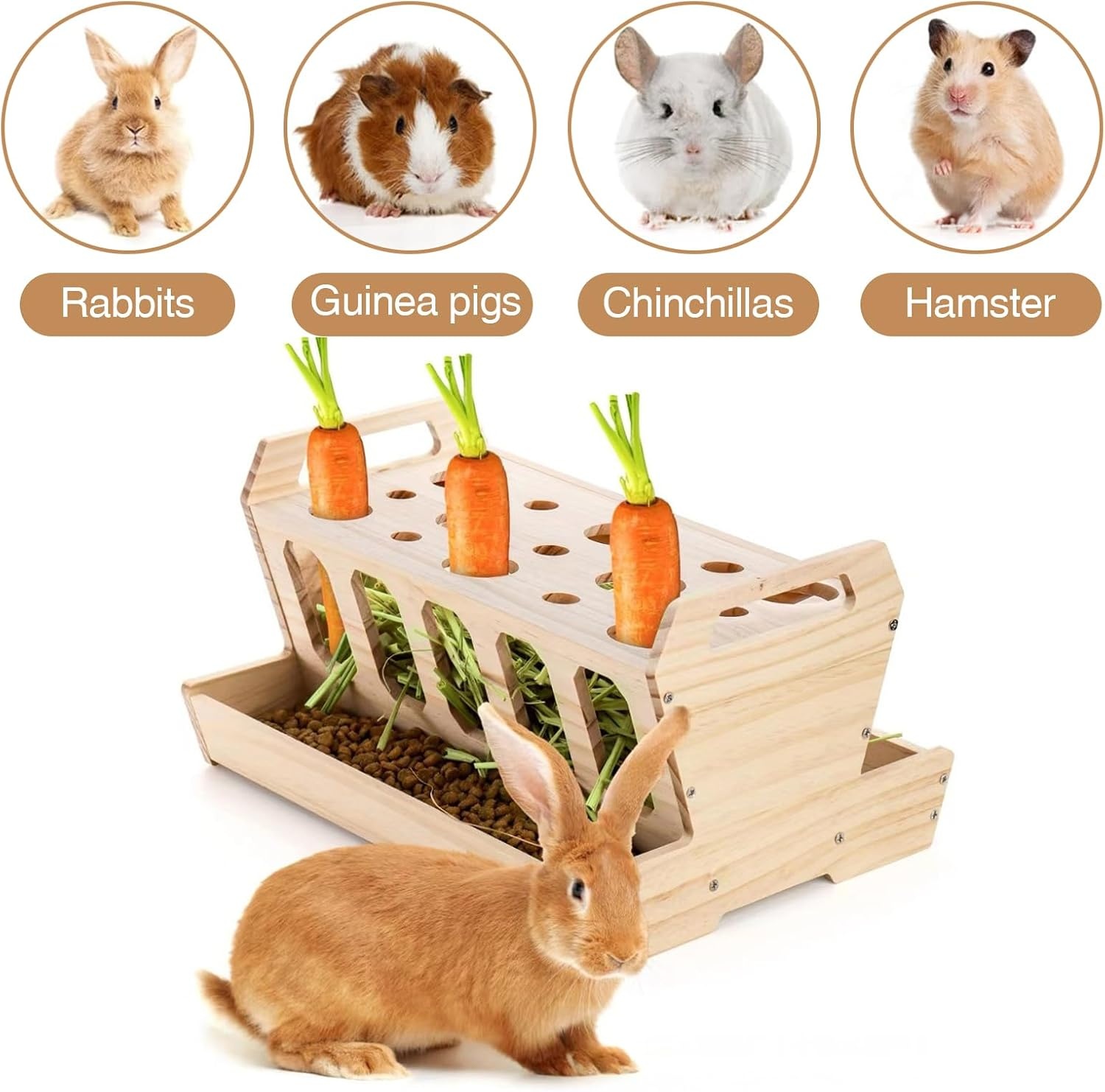 Grote Houten Hooiruif met Wortelhouder | 56% Korting