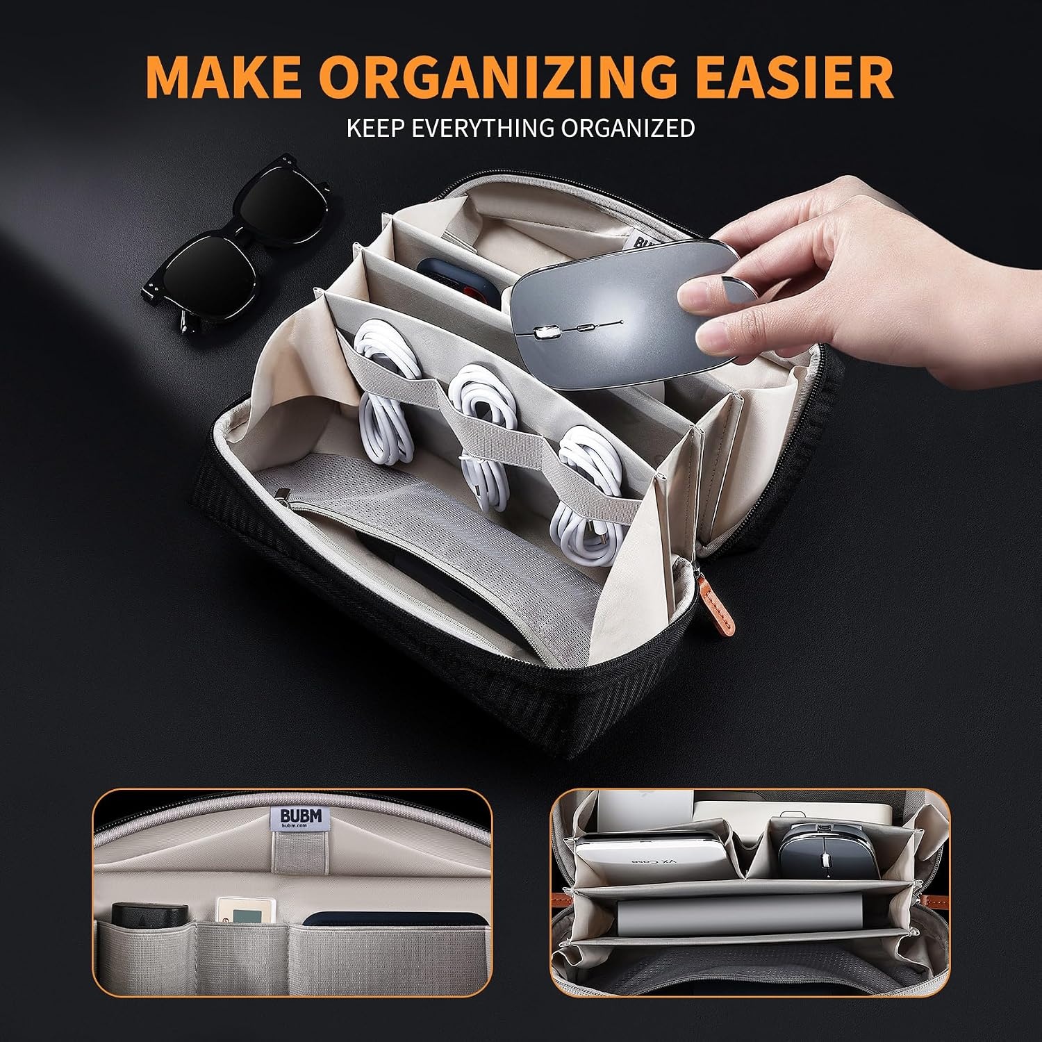 Elektronica Organizer Tas Zwart - 55% Korting