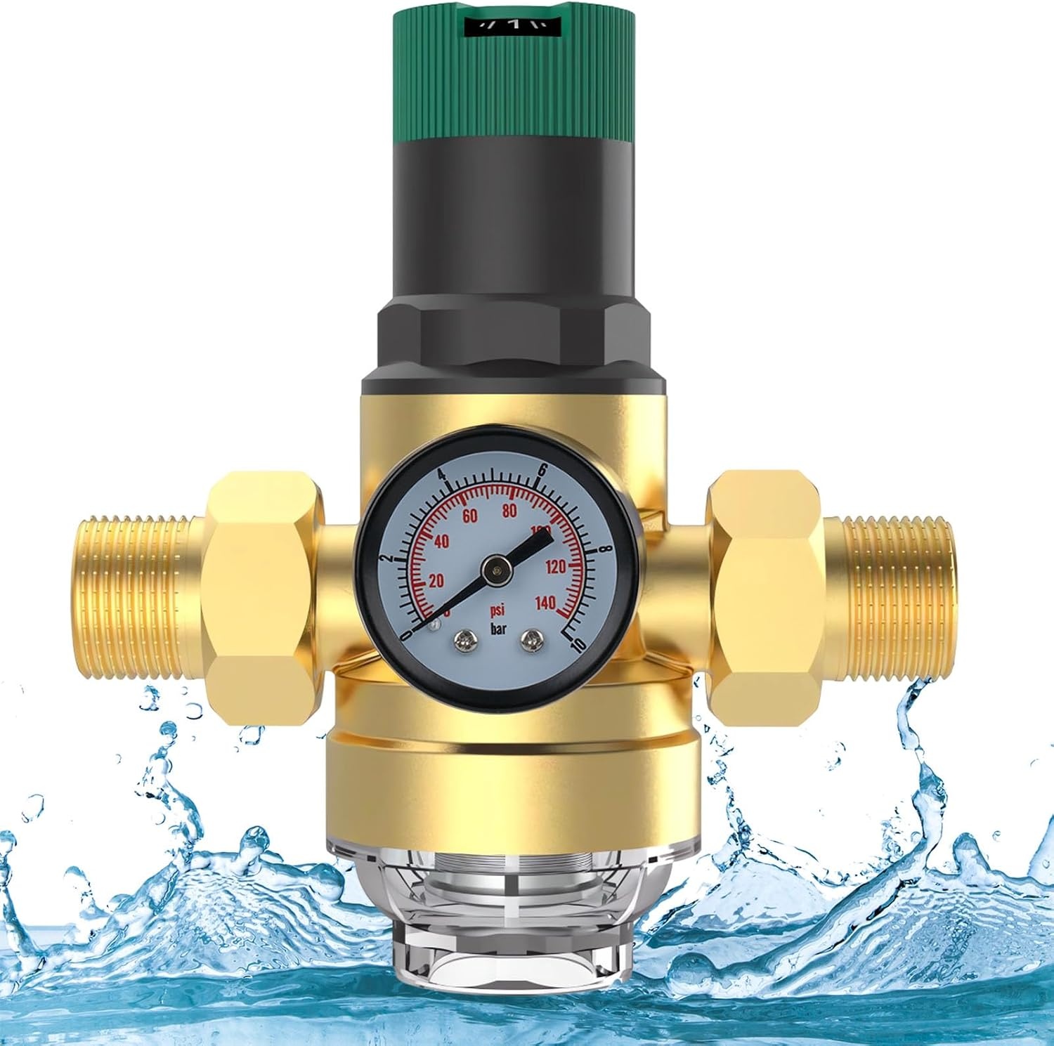 Messing Waterdrukregelaar 1" met Manometer & Filter - 34% Korting