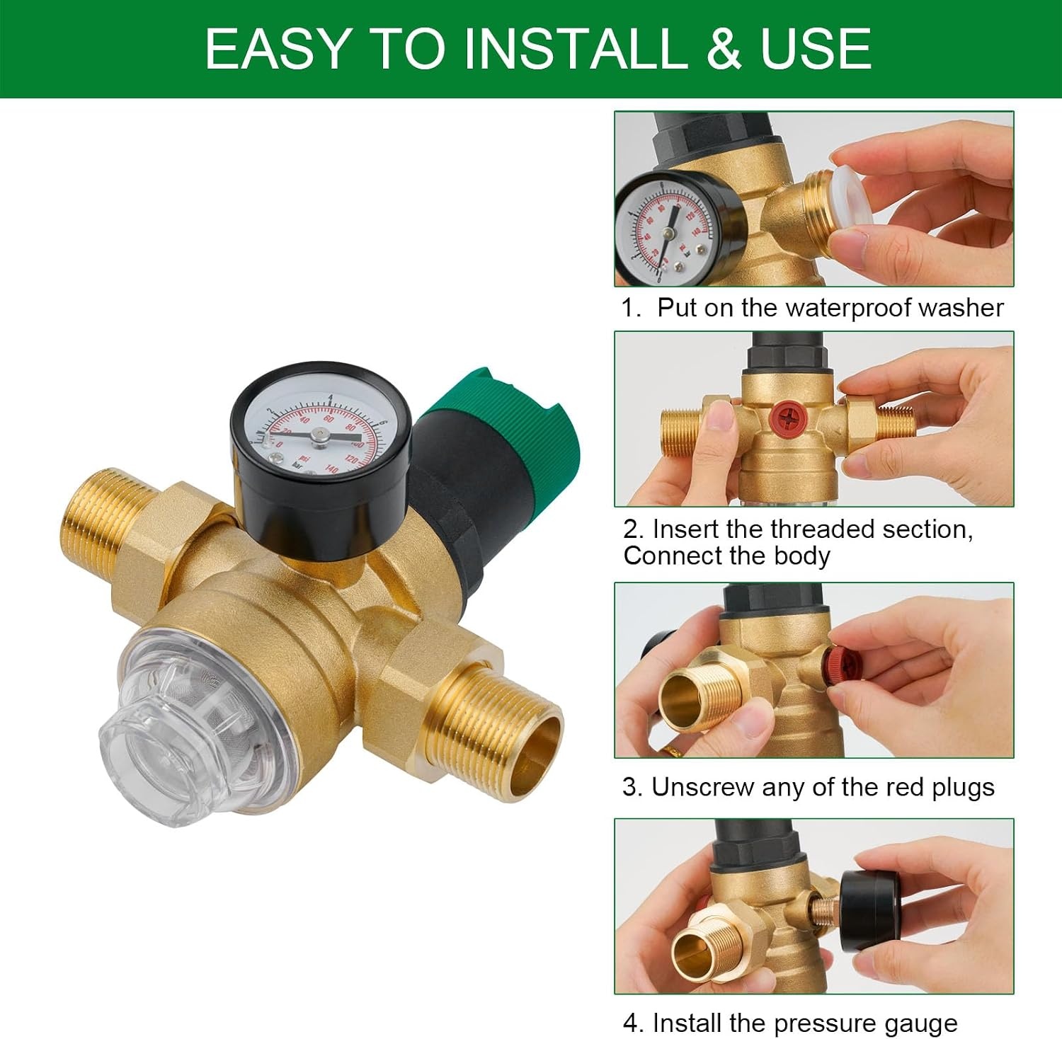 Messing Waterdrukregelaar 1" met Manometer & Filter - 34% Korting